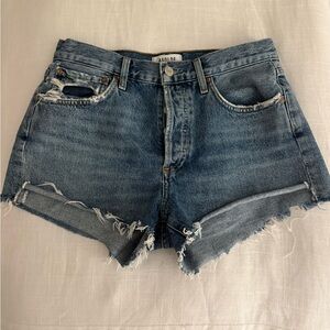 Agolde Distressed Blue Jean Shorts